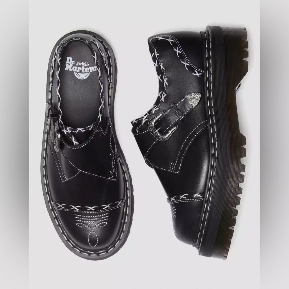 Dr martens MONK GOTHIC AMERICANA LEATHER PLATFORM SHOES